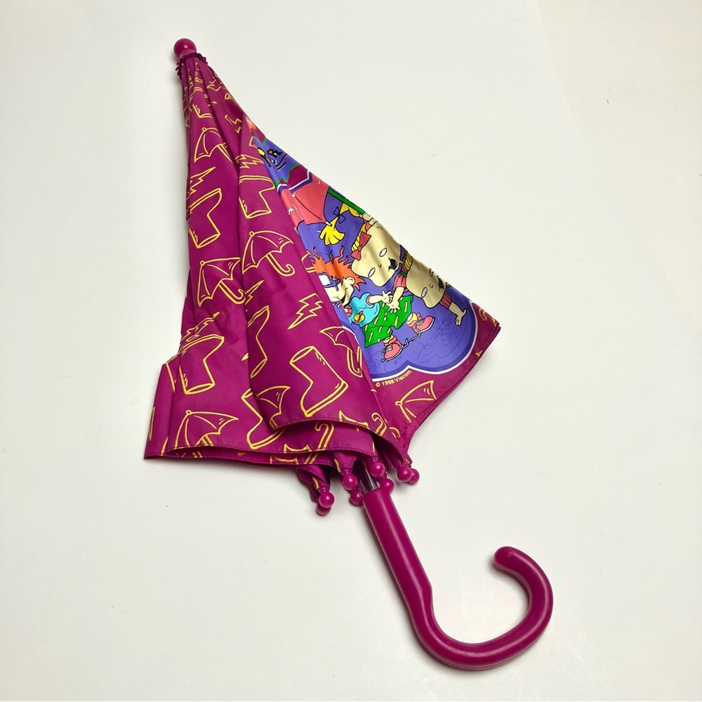 90s Vintage Rugrats Kids Umbrella 1998 Viacom Fall Rain Pink Parapluie Razmoket